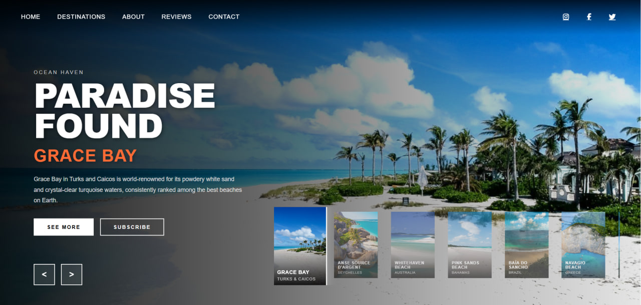 Mejores playas del mundo - Landing Page