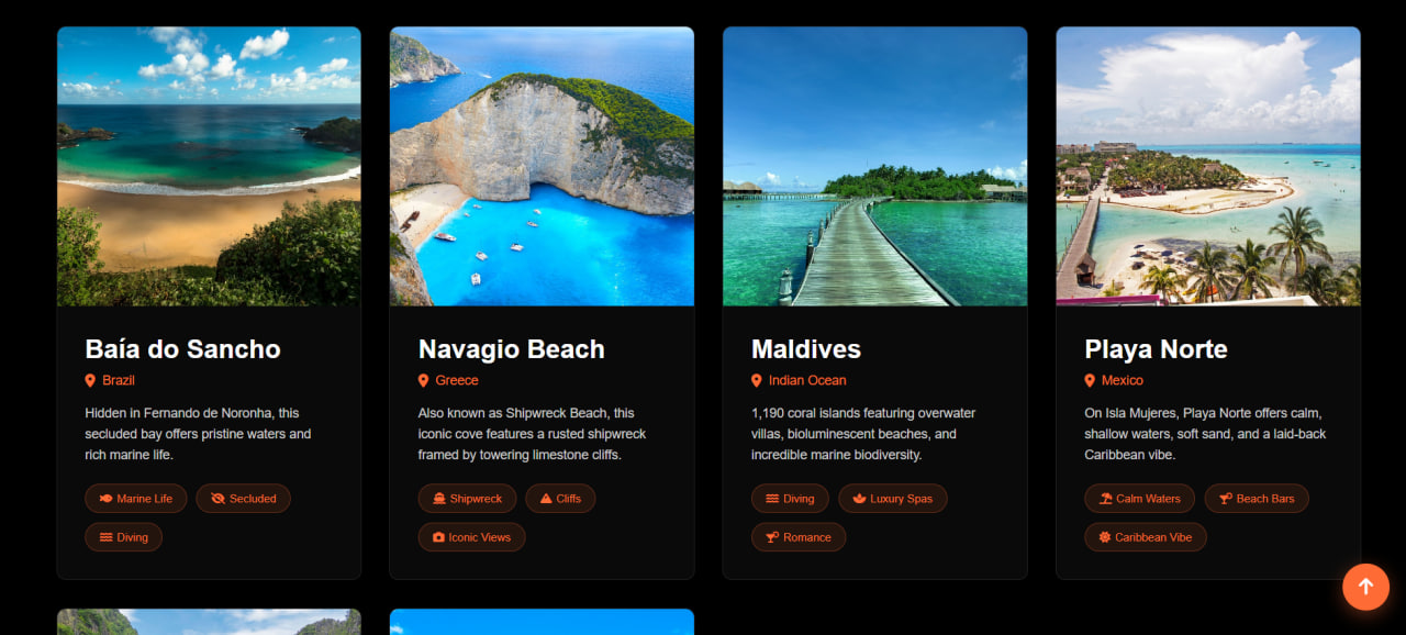 Mejores playas del mundo - Landing Page